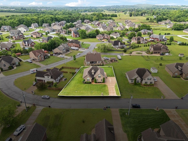 1403 Wade Hampton Ct, Lebanon, TN 37087 - aerial perspective of suburban area featuring property parcel outlined