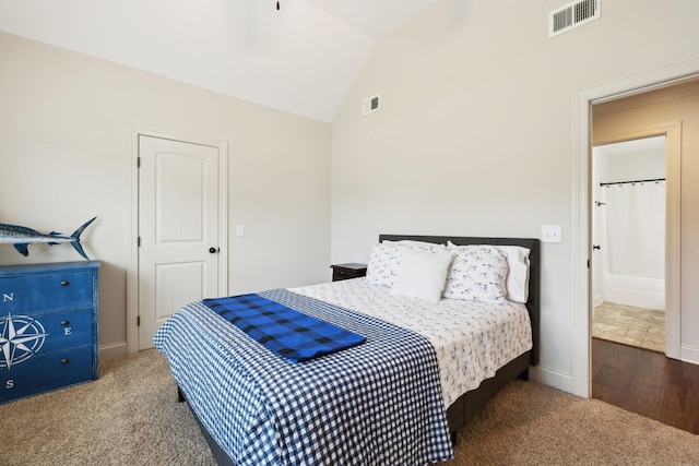 1403 Wade Hampton Ct, Lebanon, TN 37087 - bedroom with lofted ceiling, carpet flooring, and baseboards