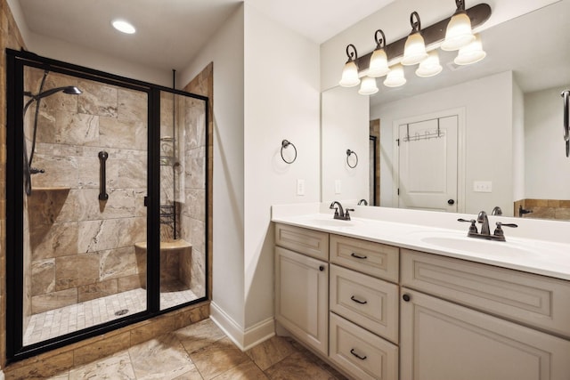 1403 Wade Hampton Ct, Lebanon, TN 37087 - full bath with a shower stall, double vanity, and baseboards