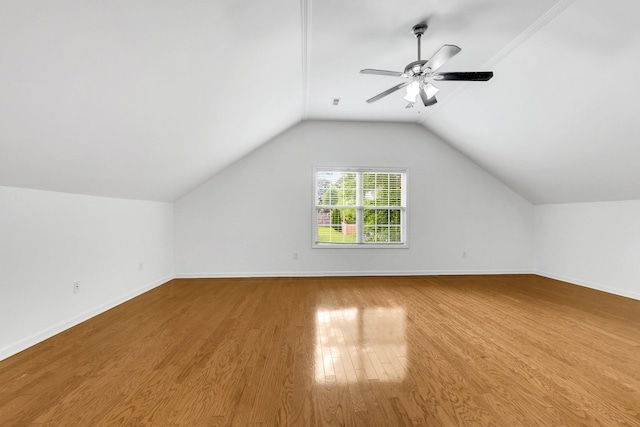 3015 Carpenters Pass, Spring Hill, TN 37174 - additional living space featuring wood finished floors, vaulted ceiling, a ceiling fan, and baseboards