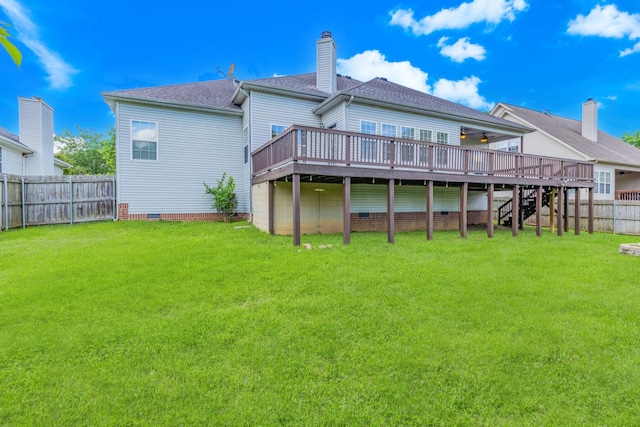 3015 Carpenters Pass, Spring Hill, TN 37174 - back of house featuring a deck, stairway, a chimney, and crawl space