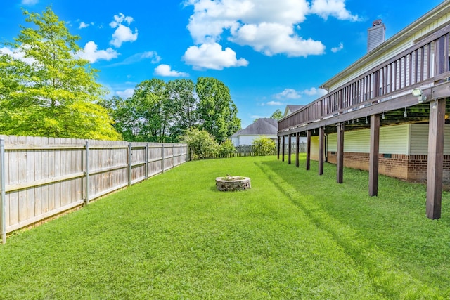 3015 Carpenters Pass, Spring Hill, TN 37174 - view of yard featuring a fire pit and a wooden deck