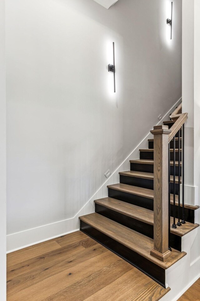 5012 Toll Road Ct, Thompsons Station, TN 37179 - staircase with wood finished floors and baseboards