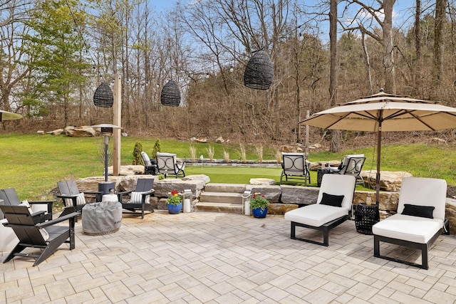 5012 Toll Road Ct, Thompsons Station, TN 37179 - view of patio with a fire pit