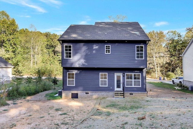 7592 Grasshopper Rd, Georgetown, TN 37336 - rear view of property with entry steps, crawl space, and roof with shingles