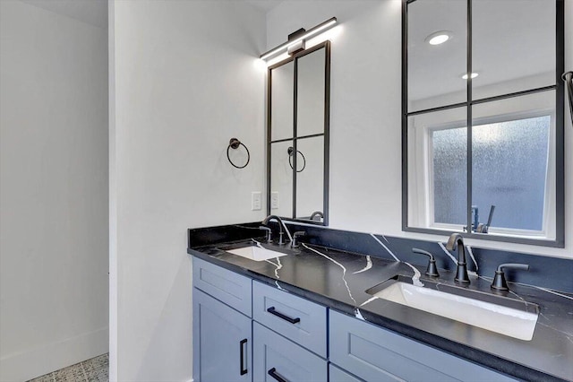 7592 Grasshopper Rd, Georgetown, TN 37336 - bathroom with double vanity and recessed lighting