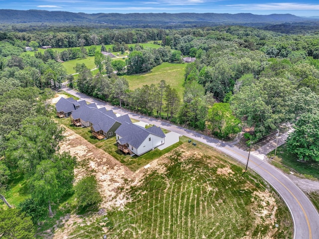 7383 Gamble Rd Lot # 5, Georgetown, TN 37336 - aerial view of property and surrounding area with a heavily wooded area and a mountain backdrop