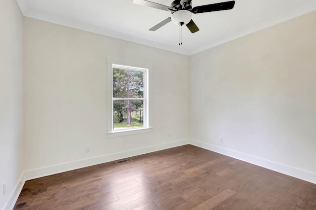7383 Gamble Rd Lot # 5, Georgetown, TN 37336 - unfurnished room with crown molding, dark wood-style flooring, baseboards, and a ceiling fan