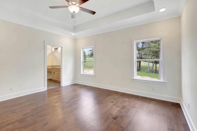 7387 Gamble Rd Lot # 4, Georgetown, TN 37336 - empty room featuring plenty of natural light, ceiling fan, dark wood-style flooring, baseboards, and recessed lighting