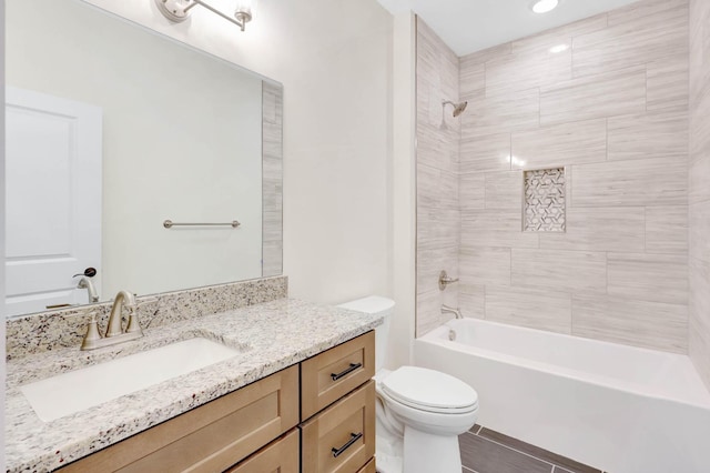 7387 Gamble Rd Lot # 4, Georgetown, TN 37336 - bathroom with vanity, toilet, shower / washtub combination, and tile patterned floors