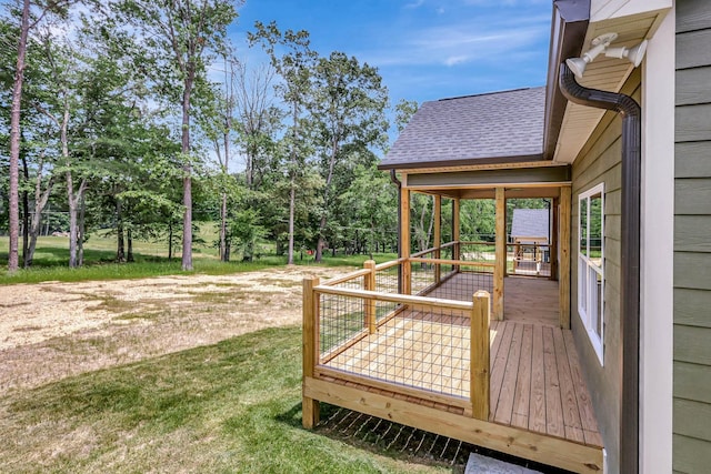 7387 Gamble Rd Lot # 4, Georgetown, TN 37336 - wooden terrace featuring a yard and view of wooded area