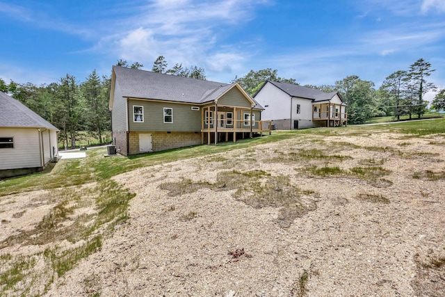 7387 Gamble Rd Lot # 4, Georgetown, TN 37336 - back of house featuring central AC unit and a wooden deck