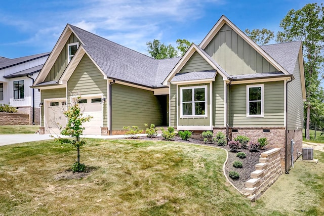 7387 Gamble Rd Lot # 4, Georgetown, TN 37336 - view of front of house with board and batten siding, a front yard, an attached garage, driveway, and roof with shingles