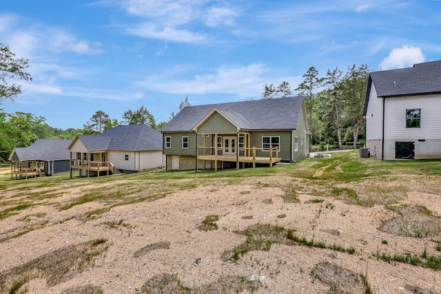 7387 Gamble Rd Lot # 4, Georgetown, TN 37336 - back of property featuring a wooden deck and central air condition unit