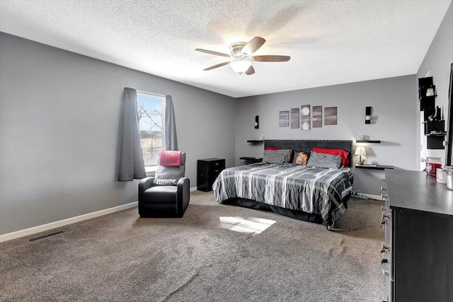 39 Middlebrook Dr, Cartersville, GA 30120 - carpeted bedroom featuring a textured ceiling, ceiling fan, and baseboards