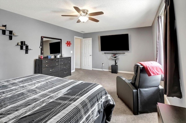 39 Middlebrook Dr, Cartersville, GA 30120 - bedroom with light carpet, baseboards, a ceiling fan, and a textured ceiling