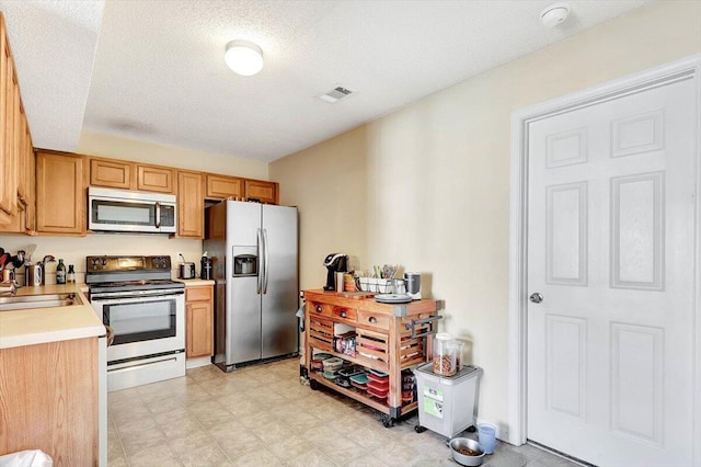 39 Middlebrook Dr, Cartersville, GA 30120 - kitchen with stainless steel appliances, a sink, light countertops, and light floors