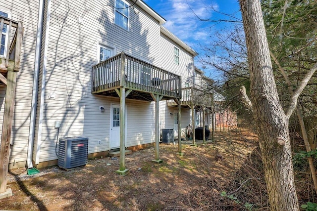 39 Middlebrook Dr, Cartersville, GA 30120 - rear view of house with cooling unit and a wooden deck