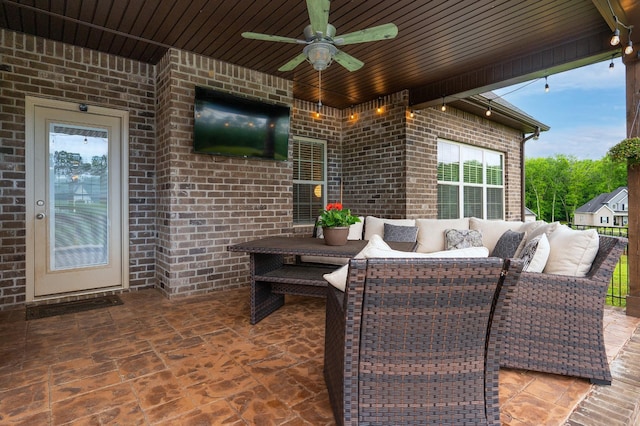 105 Bowwater Pl, Gallatin, TN 37066 - view of patio / terrace with an outdoor living space and a ceiling fan