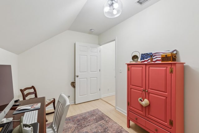 3348 Berryside Dr, Murfreesboro, TN 37128 - office area featuring light wood-style floors and vaulted ceiling