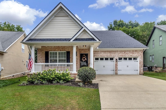 3157 Locust Holw, Nolensville, TN 37135 - craftsman house featuring brick siding, an attached garage, driveway, and a porch