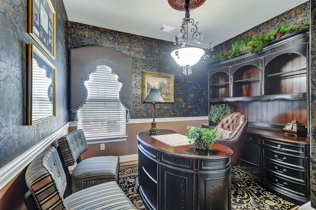 3157 Locust Holw, Nolensville, TN 37135 - office area featuring wallpapered walls and baseboards