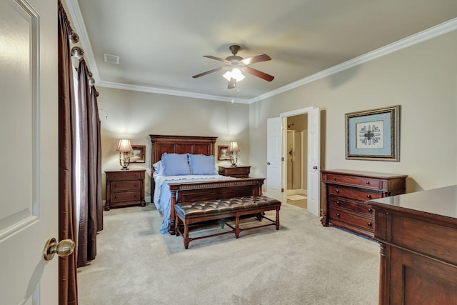 3157 Locust Holw, Nolensville, TN 37135 - bedroom with ornamental molding, light colored carpet, and ceiling fan