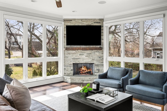 sunroom featuring plenty of natural light