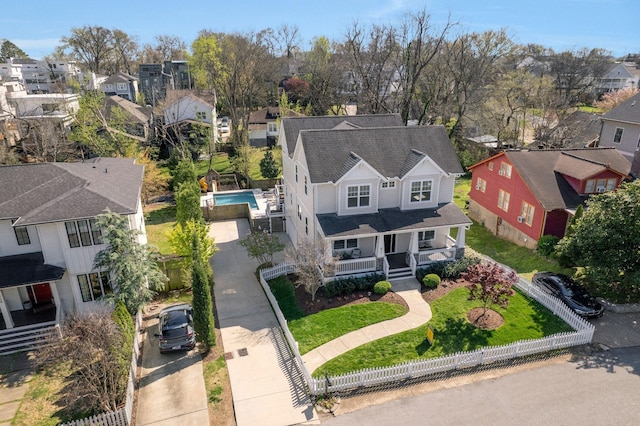 aerial perspective of suburban area