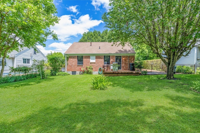 517 Drake Ave, Nashville, TN 37211 - rear view of property featuring a wooden deck and brick siding
