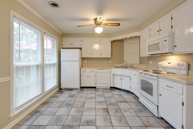 2172 Memorial Dr Unit C3, Clarksville, TN 37043 - kitchen with white appliances, a sink, white cabinets, and light countertops
