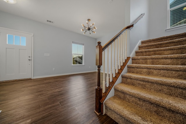 474 Parmley Dr, Nashville, TN 37207 - foyer featuring stairs, healthy amount of natural light, and a chandelier