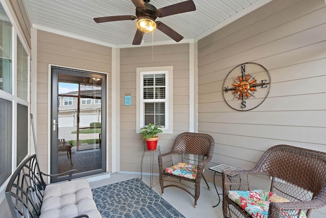 2139 Stonecenter Ln, Murfreesboro, TN 37128 - view of exterior entry featuring ceiling fan and covered porch