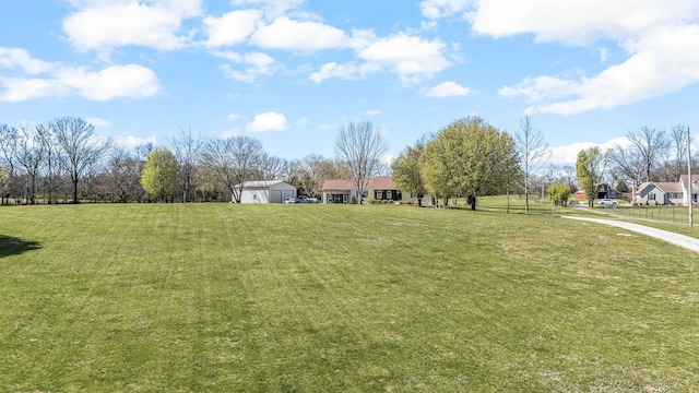 view of green lawn