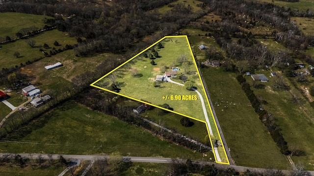 view of rural area with property parcel outlined
