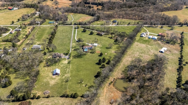 aerial view of property and surrounding area with rural landscape