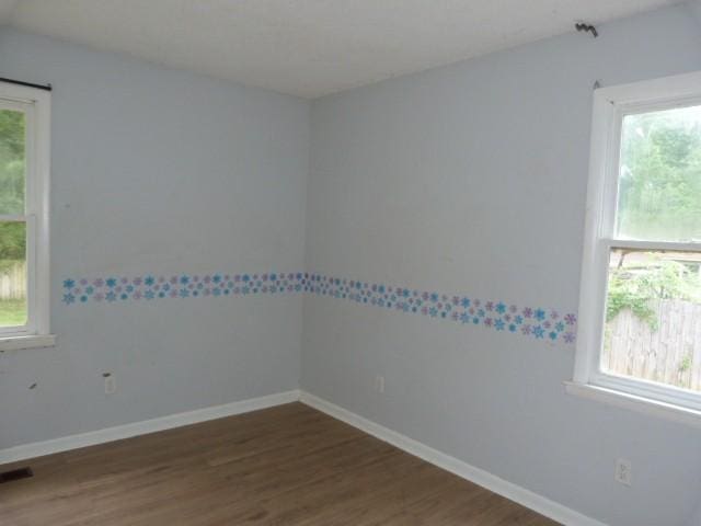 114 Bruce St, Huntland, TN 37345 - unfurnished room with wood finished floors, healthy amount of natural light, and baseboards