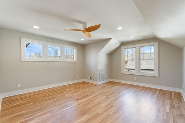 1908 Beechwood Ave, Nashville, TN 37212 - bonus room featuring healthy amount of natural light, light wood-type flooring, a ceiling fan, baseboards, and vaulted ceiling