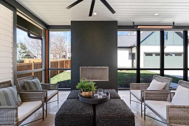 1908 Beechwood Ave, Nashville, TN 37212 - sunroom / solarium with a ceiling fan and an outdoor living space