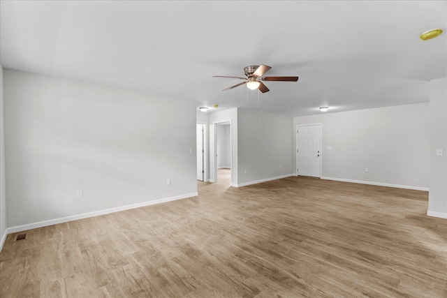 674 Eber Rd, Dalton, GA 30720 - spare room with ceiling fan, baseboards, and light wood-style flooring