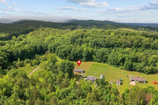 674 Eber Rd, Dalton, GA 30720 - aerial overview of property's location featuring a heavily wooded area and mountains