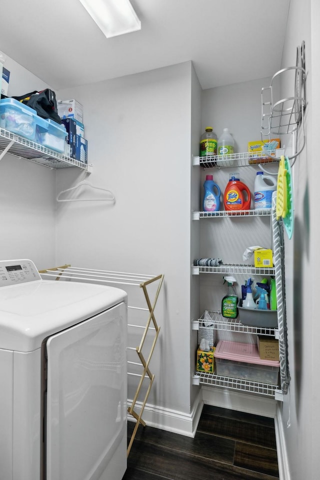 3201 Aspen Grove Dr Unit F4, Franklin, TN 37067 - clothes washing area with separate washer and dryer, baseboards, and wood finished floors