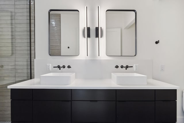 full bathroom with double vanity