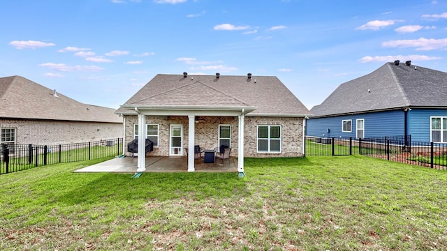 788 Jersey Dr, Clarksville, TN 37043 - back of property featuring a patio area, brick siding, and roof with shingles