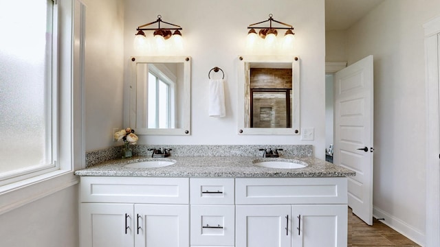 788 Jersey Dr, Clarksville, TN 37043 - bathroom featuring double vanity and a shower stall