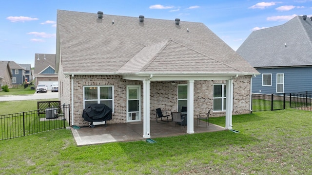 788 Jersey Dr, Clarksville, TN 37043 - back of property with brick siding, a shingled roof, a patio area, and cooling unit