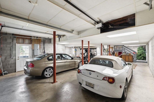 1001 Williams Way, Old Hickory, TN 37138 - parking garage with electric panel, a garage door opener, and concrete block wall