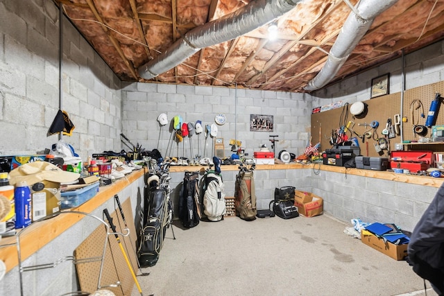 1001 Williams Way, Old Hickory, TN 37138 - below grade area featuring a workshop area and concrete block wall