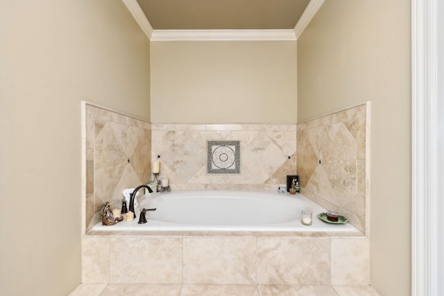 1001 Williams Way, Old Hickory, TN 37138 - bathroom featuring ornamental molding and a garden tub