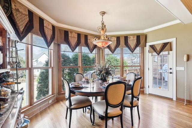 1001 Williams Way, Old Hickory, TN 37138 - dining room featuring plenty of natural light, ornamental molding, light wood-style floors, and baseboards